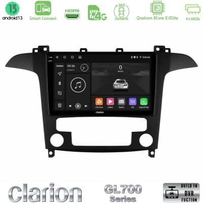 Clarion GL700 Series 8Core Android13 4+64GB Ford S-Max 2006-2012 Navigation Multimedia Tablet 9" Με Carplay & Android Auto