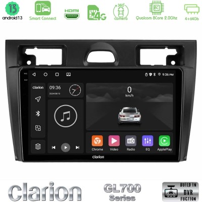 Clarion GL700 Series 8Core Android13 4+64GB Ford Fiesta/Fusion Navigation Multimedia Tablet 9" Με Carplay & Android Auto