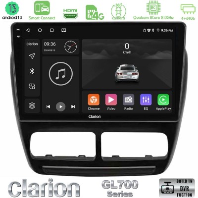 Clarion GL700 Series 8Core Android13 4+64GB Fiat Doblo / Opel Combo 2010-2014 Navigation Multimedia Tablet 9" Με Carplay & Andro