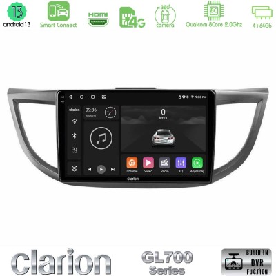 Clarion GL700 Series 8Core Android13 4+64GB Honda CRV 2012-2017 Navigation Multimedia Tablet 9" Με Carplay & Android Auto