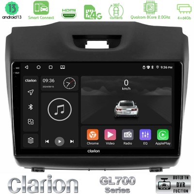 Clarion GL700 Series 8Core Android13 4+64GB Isuzu D-MAX 2012-2019 Navigation Multimedia Tablet 9" Με Carplay & Android Auto