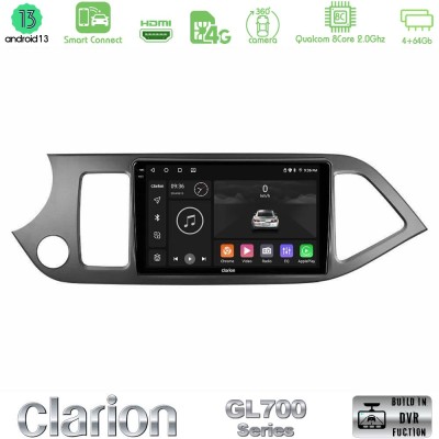 Clarion GL700 Series 8Core Android13 4+64GB Kia Picanto Navigation Multimedia Tablet 9" Με Carplay & Android Auto