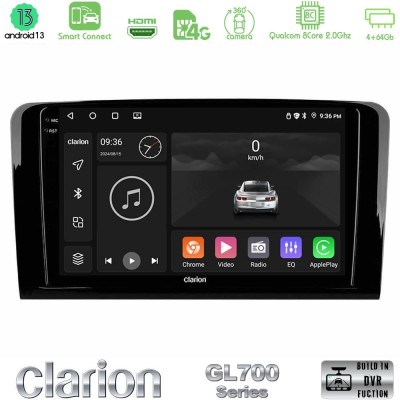 Clarion GL700 Series 8Core Android13 4+64GB Mercedes ML/GL Class Navigation Multimedia Tablet 9" Με Carplay & Android Auto