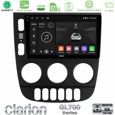 Clarion GL700 Series 8Core Android13 4+64GB Mercedes ML Class 1998-2005 Navigation Multimedia Tablet 9" Με Carplay & Android Aut