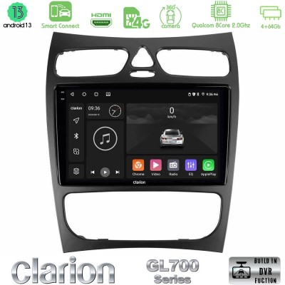 Clarion GL700 Series 8Core Android13 4+64GB Mercedes CLK Class W209 2000-2004 Navigation Multimedia Tablet 9" Με Carplay & Andro