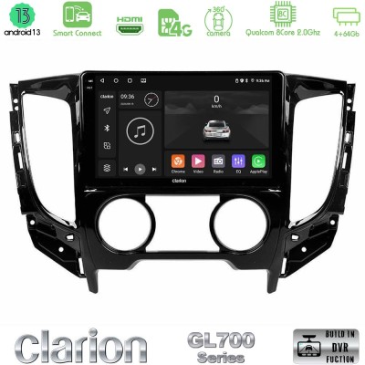Clarion GL700 Series 8Core Android13 4+64GB Mitsubishi L200 2016- & Fiat Fullback (Manual A/C) Navigation Multimedia Tablet 9" Μ