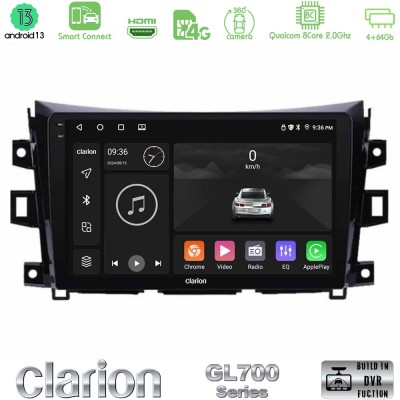 Clarion GL700 Series 8Core Android13 4+64GB Nissan Navara NP300 Navigation Multimedia Tablet 9" Με Carplay & Android Auto