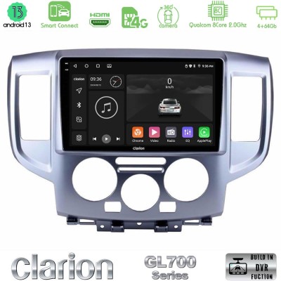 Clarion GL700 Series 8Core Android13 4+64GB Nissan NV200 Navigation Multimedia Tablet 9" Με Carplay & Android Auto