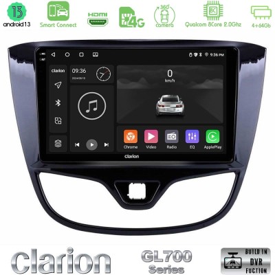 Clarion GL700 Series 8Core Android13 4+64GB Opel Karl 2017-2019 Navigation Multimedia Tablet 9" Με Carplay & Android Auto