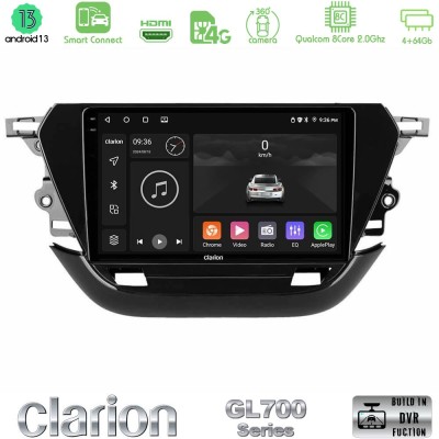 Clarion GL700 Series 8Core Android13 4+64GB Opel Corsa F 2019-2023 Navigation Multimedia Tablet 9" Με Carplay & Android Auto