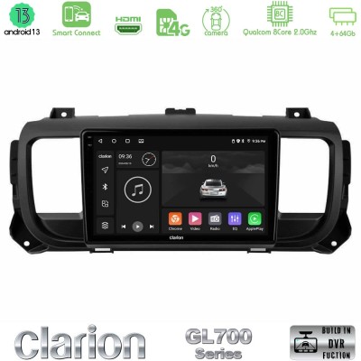 Clarion GL700 Series 8Core Android13 4+64GB Citroen/Peugeot/Opel/Toyota Navigation Multimedia Tablet 9" Με Carplay & Android Aut