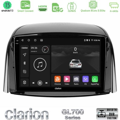 Clarion GL700 Series 8Core Android13 4+64GB Renault Koleos 2007-2015 Navigation Multimedia Tablet 9" Με Carplay & Android Auto