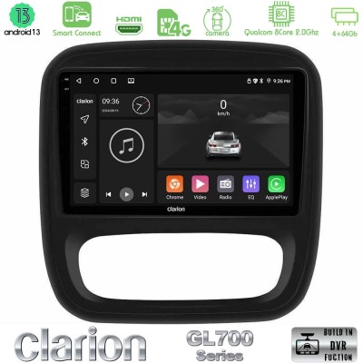 Clarion GL700 Series 8Core Android13 4+64GB Renault/Nissan/Opel/Fiat Navigation Multimedia Tablet 9" Με Carplay & Android Auto