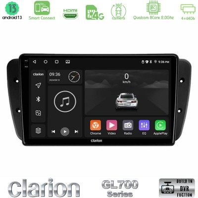 Clarion GL700 Series 8Core Android13 4+64GB Seat Ibiza 2008-2012 Navigation Multimedia Tablet 9" Με Carplay & Android Auto