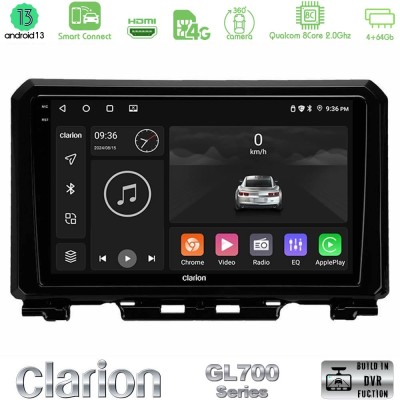 Clarion GL700 Series 8Core Android13 4+64GB Suzuki Jimny 2018-2022 Navigation Multimedia Tablet 9" Με Carplay & Android Auto
