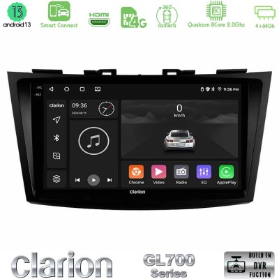 Clarion GL700 Series 8Core Android13 4+64GB Suzuki Swift 2011-2016 Navigation Multimedia Tablet 9" Με Carplay & Android Auto