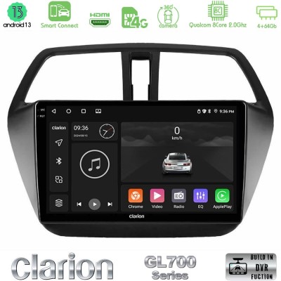Clarion GL700 Series 8Core Android13 4+64GB Suzuki SX4 S-Cross Navigation Multimedia Tablet 9" Με Carplay & Android Auto