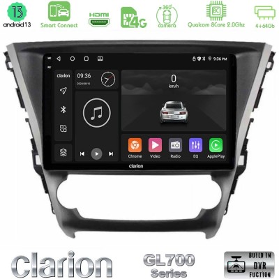 Clarion GL700 Series 8Core Android13 4+64GB Toyota Avensis 2015-2018 Navigation Multimedia Tablet 9" Με Carplay & Android Auto