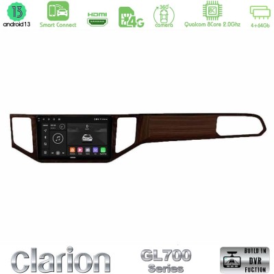 Clarion GL700 Series 8Core Android13 4+64GB VW Sportsvan 2014-2020 Navigation Multimedia Tablet 9" (Ξύλινη απόχρωση) Με Carplay 