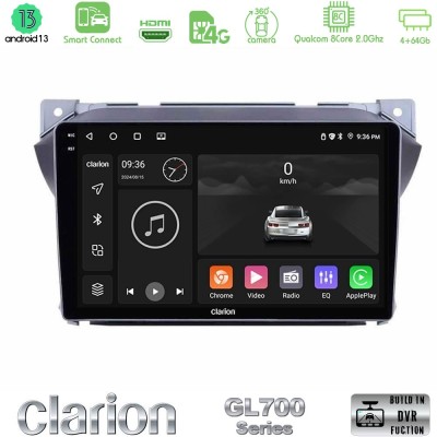 Clarion GL700 Series Suzuki Alto & Nissan Pixo 8Core Android13 4+64GB Navigation Multimedia Tablet 9" Με Carplay & Android Auto