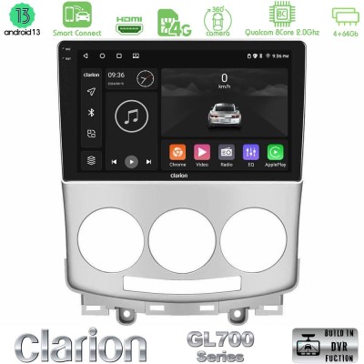Clarion GL700 Series Mazda 5 2004-2010 8Core Android13 4+64GB Navigation Multimedia Tablet 9" Με Carplay & Android Auto