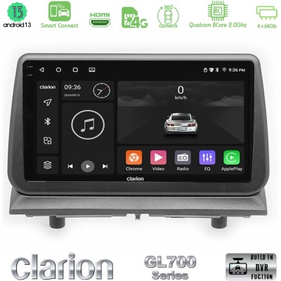 Clarion GL700 Series Dodge Nitro 2007-2011 8Core Android13 4+64GB Navigation Multimedia Tablet 9" Με Carplay & Android Auto Με C