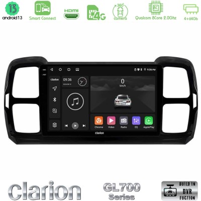 Clarion GL700 Series Citroen DS5 Aircross 2017-2021 8Core Android13 4+64GB Navigation Multimedia Tablet 9" Με Carplay & Android 