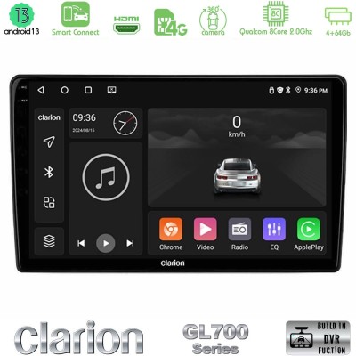 Clarion GL700 Series Alfa Romeo Mito 2008-2014 8Core Android13 4+64GB Navigation Multimedia Tablet 9" Με Carplay & Android Auto 
