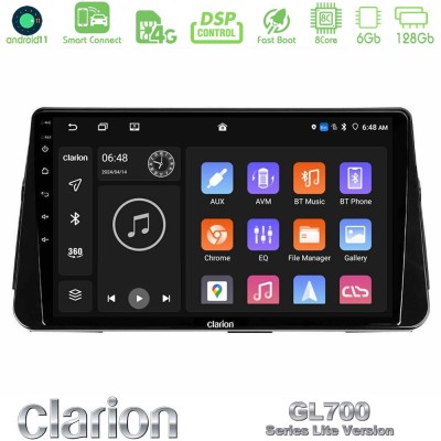 Clarion GL700 Lite Series 8Core Android11 6+128GB Nissan Micra K14 Navigation Multimedia Tablet 9" Με Carplay & Android Auto