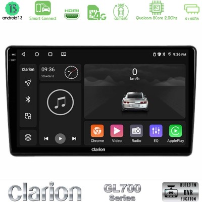 Clarion GL700 Series 8Core Android13 4+64GB Alfa Romeo 159/Brera/Spider Navigation Multimedia Tablet 9" Με Carplay & Android Aut