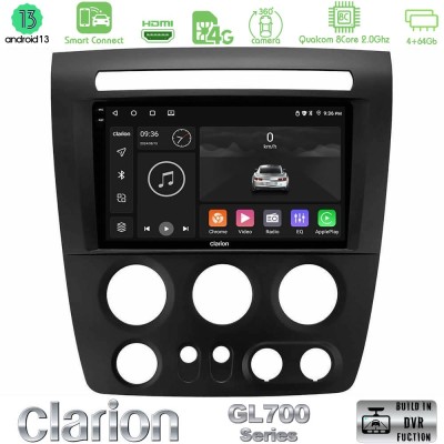Clarion GL700 Series 8Core Android13 4+64GB Hummer H3 2005-2009 Navigation Multimedia Tablet 9" Με Carplay & Android Auto