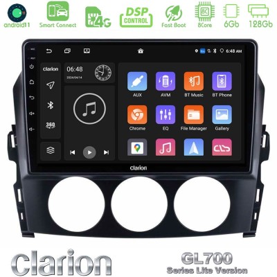 Clarion GL700 Lite Series 8Core Android11 6+128GB Mazda MX-5 2006-2008 Navigation Multimedia Tablet 9" Με Carplay & Android Auto