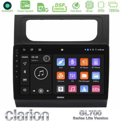 Clarion GL700 Lite Series 8Core Android11 6+128GB VW Touran 2011-2015 Navigation Multimedia Tablet 10" Με Carplay & Android Auto