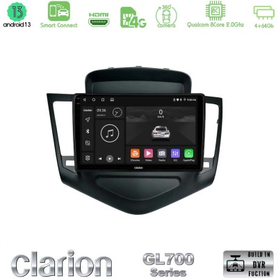 Clarion GL700 Series 8Core Android13 4+64GB Chevrolet Cruze 2009-2012 Navigation Multimedia Tablet 9" Με Carplay & Android Auto