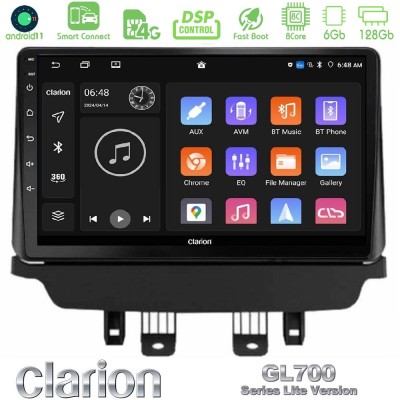 Clarion GL700 Lite Series 8Core Android11 6+128GB Mazda 2 2014-2021 Navigation Multimedia Tablet 9" Με Carplay & Android Auto
