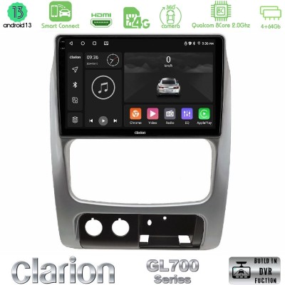 Clarion GL700 Series 8Core Android13 4+64GB Jeep Cherokee (KJ) 2002-2007 Navigation Multimedia Tablet 9" Με Carplay & Android Au
