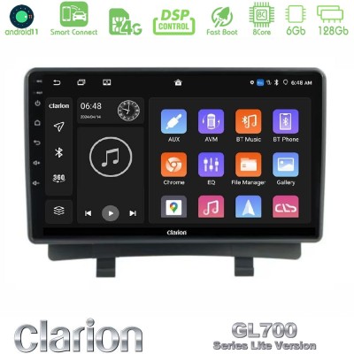 Clarion GL700 Lite Series 8Core Android11 6+128GB Opel Zafira Navigation Multimedia Tablet 9" Με Carplay & Android Auto