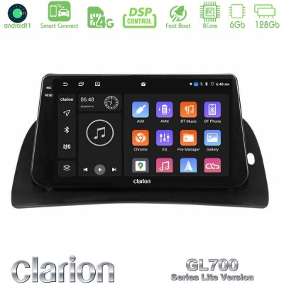 Clarion GL700 Lite Series 8Core Android11 6+128GB Renault Kangoo 2013-2018 Navigation Multimedia Tablet 9" Με Carplay & Android 