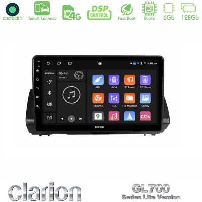 Clarion GL700 Lite Series 8Core Android11 6+128GB Dacia Sandero/Logan/Jogger 2022- Navigation Multimedia Tablet 9" Με Carplay & 
