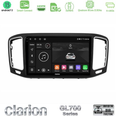 Clarion GL700 Series 8Core Android13 4+64GB VW Sharan 2015-2023 Navigation Multimedia Tablet 9" Με Carplay & Android Auto