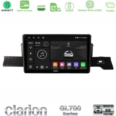 Clarion GL700 Series 8Core Android13 4+64GB Citroen C3 You 2025- Navigation Multimedia Tablet 9" Με Carplay & Android Auto