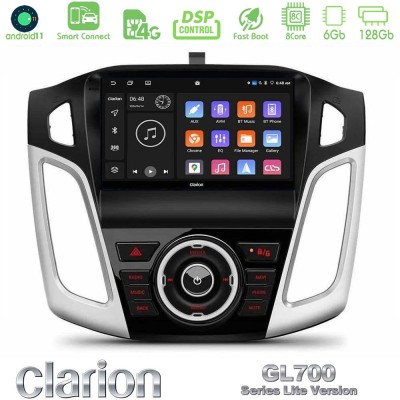 Clarion GL700 Lite Series 8Core Android11 6+128GB Ford Focus 2012-2018 Navigation Multimedia Tablet 9" Με Carplay & Android Auto