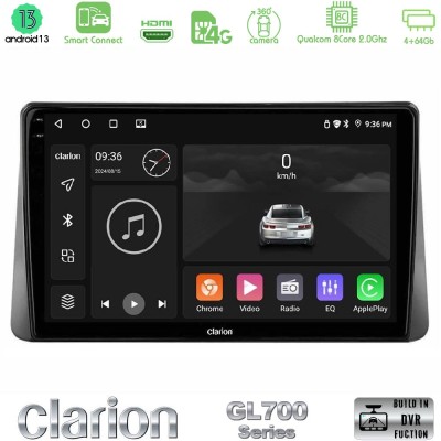 Clarion GL700 Series 8Core Android13 4+64GB Ford Focus 2019- Navigation Multimedia Tablet 9" Με Carplay & Android Auto