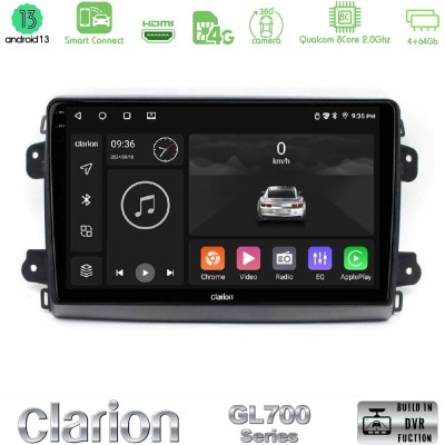Clarion GL700 Series 8Core Android13 4+64GB Citroen/Fiat/Opel Navigation Multimedia Tablet 9" Με Carplay & Android Auto