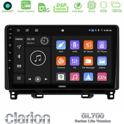 Clarion GL700 Lite Series 8Core Android11 6+128GB Honda Jazz 2021-2025 Navigation Multimedia Tablet 9" Με Carplay & Android Auto