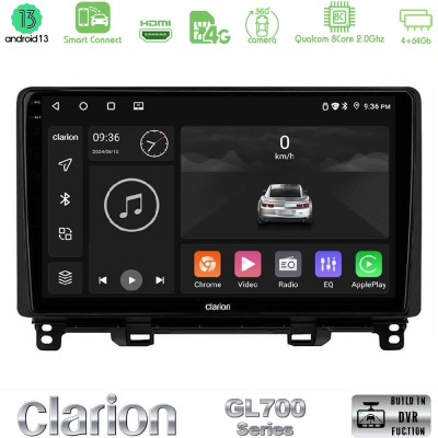 Clarion GL700 Series 8Core Android13 4+64GB Honda Jazz 2021-2025 Navigation Multimedia Tablet 9" Με Carplay & Android Auto