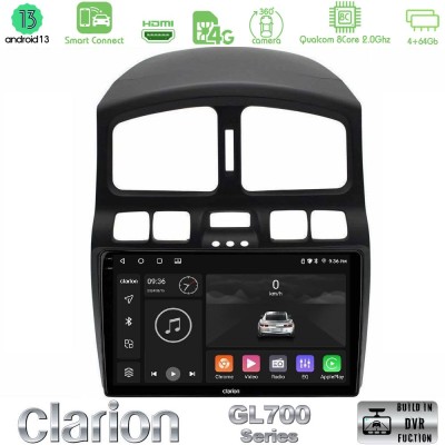 Clarion GL700 Series 8Core Android13 4+64GB Hyundai Santa Fe 2000-2006 Navigation Multimedia Tablet 9" Με Carplay & Android Auto