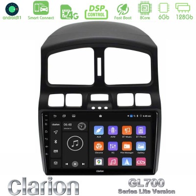 Clarion GL700 Lite Series 8Core Android11 6+128GB Hyundai Santa Fe 2000-2006 Navigation Multimedia Tablet 9" Με Carplay & Androi