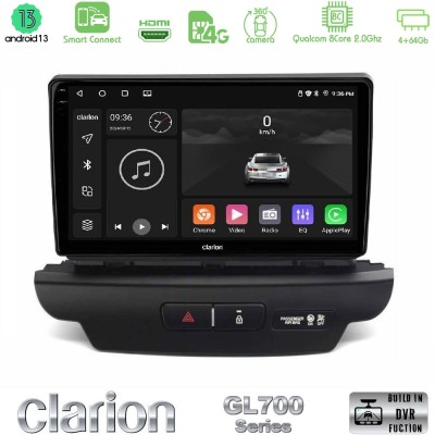 Clarion GL700 Series 8Core Android13 4+64GB Kia Ceed 2018-2023 Navigation Multimedia Tablet 9" Με Carplay & Android Auto (Low Ve