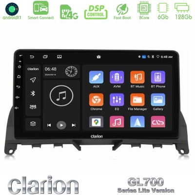Clarion GL700 Lite Series 8Core Android11 6+128GB Mercedes C-Class W204 2008-2011 Navigation Multimedia Tablet 9" Με Carplay & A